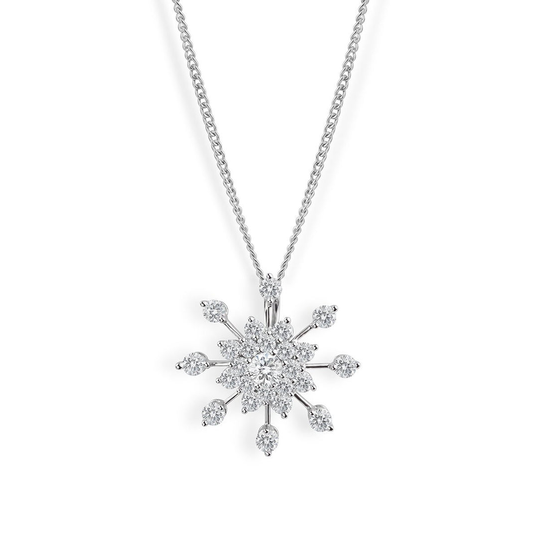 Diamond 'Snowflake' pendant - Deacon & Son