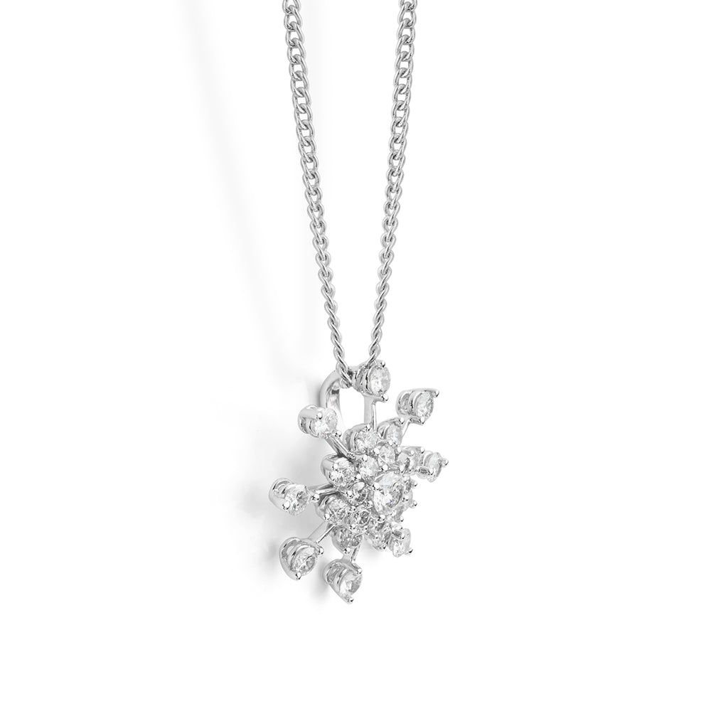 Diamond 'Snowflake' pendant - Deacon & Son