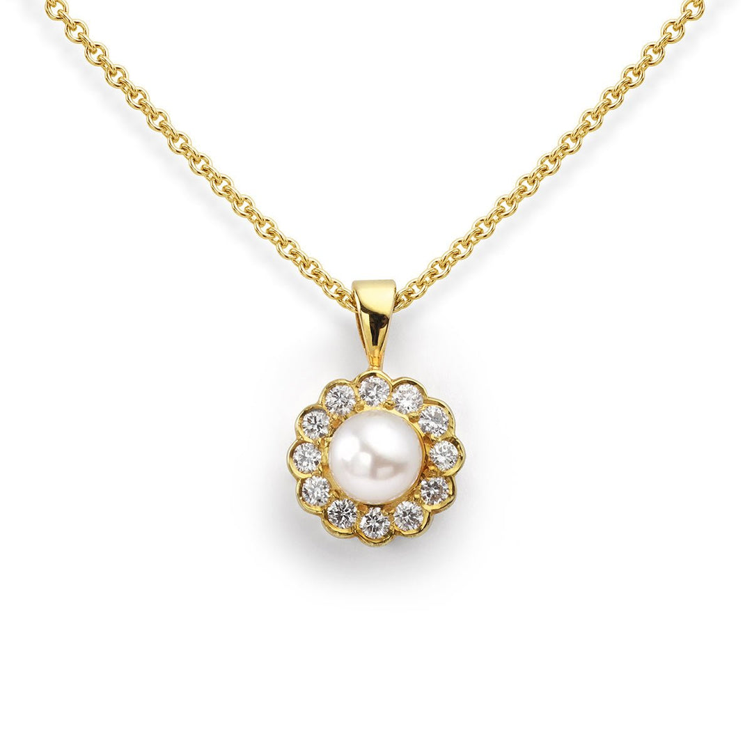 Pearl and Diamond Pendant - Deacon & Son