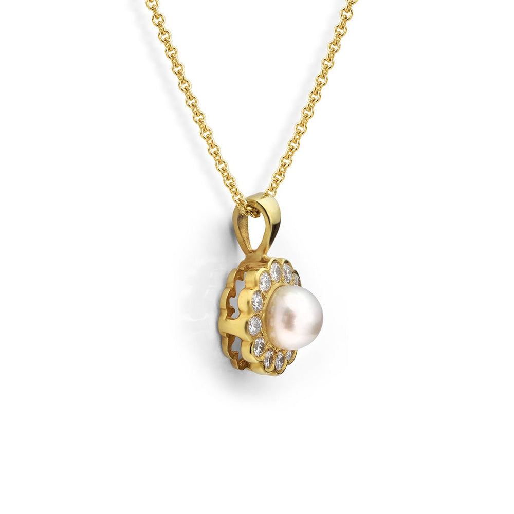 Pearl and Diamond Pendant - Deacon & Son