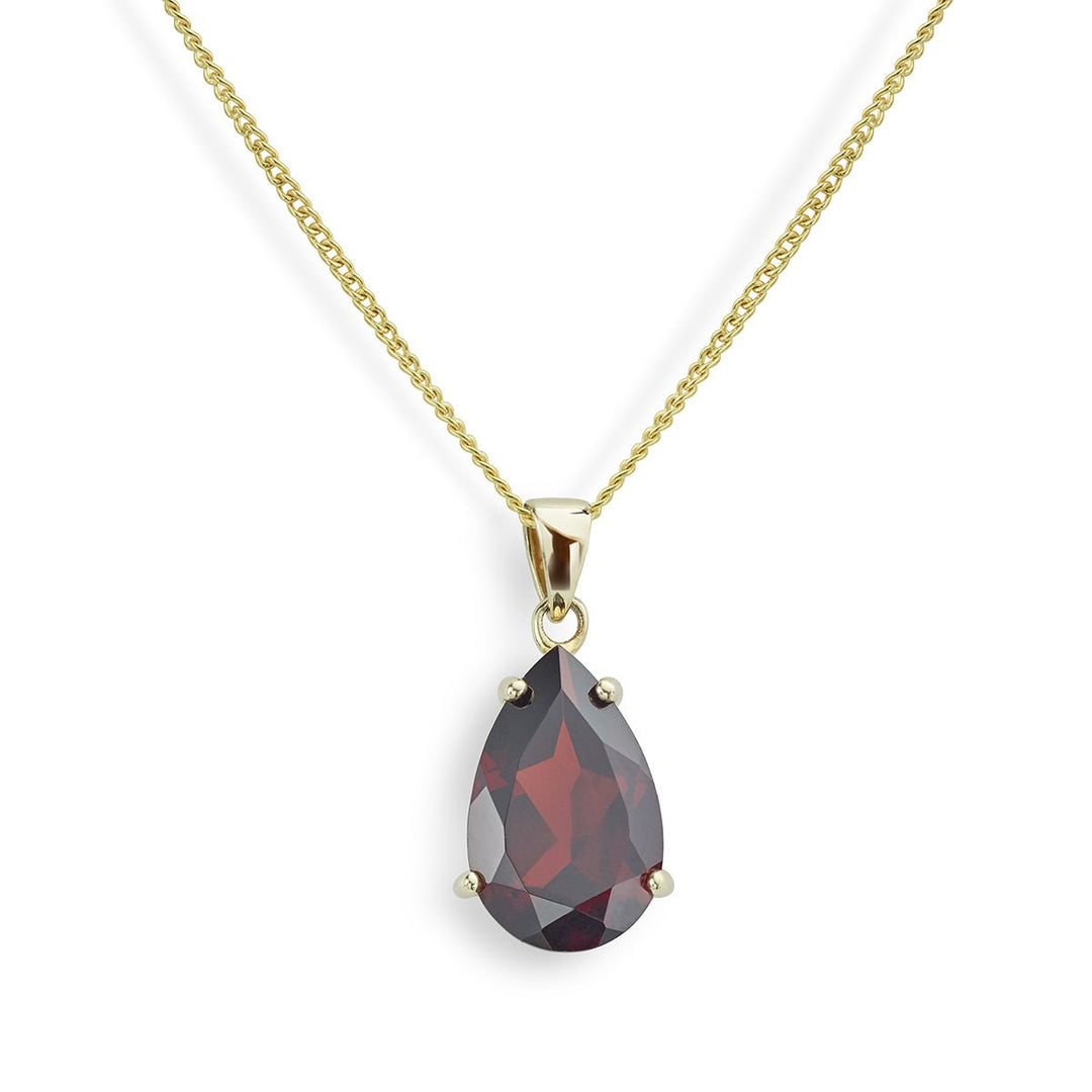 Garnet Pear Cut Pendant - Deacon & Son