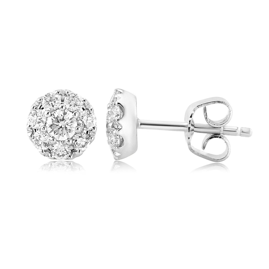 Diamond Cluster Stud Earrings - Deacon & Son
