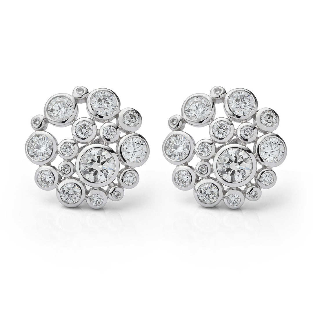 Diamond Cluster 'Bubble' Earrings - Deacon & Son