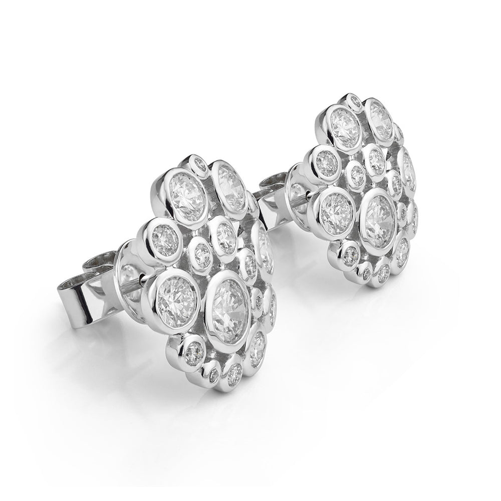 Diamond Cluster 'Bubble' Earrings - Deacon & Son