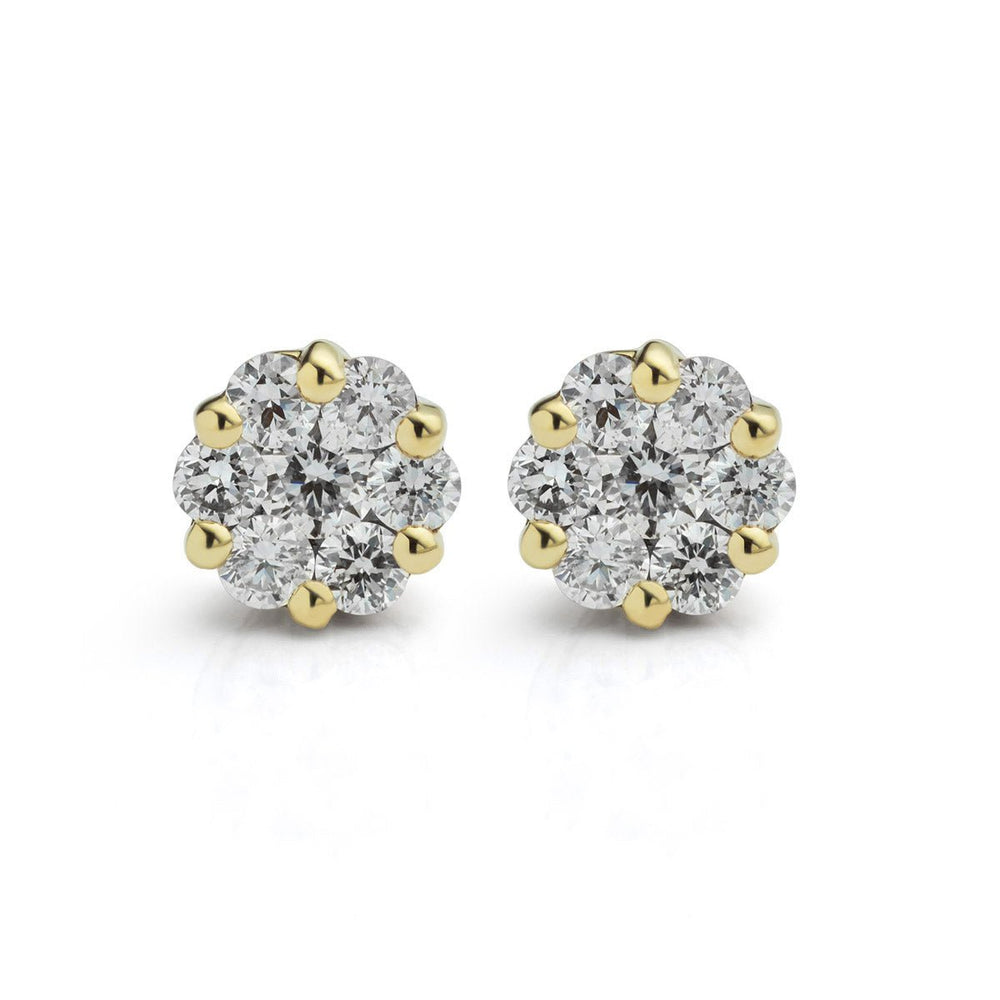 Diamond Cluster Stud Earrings - Deacon & Son