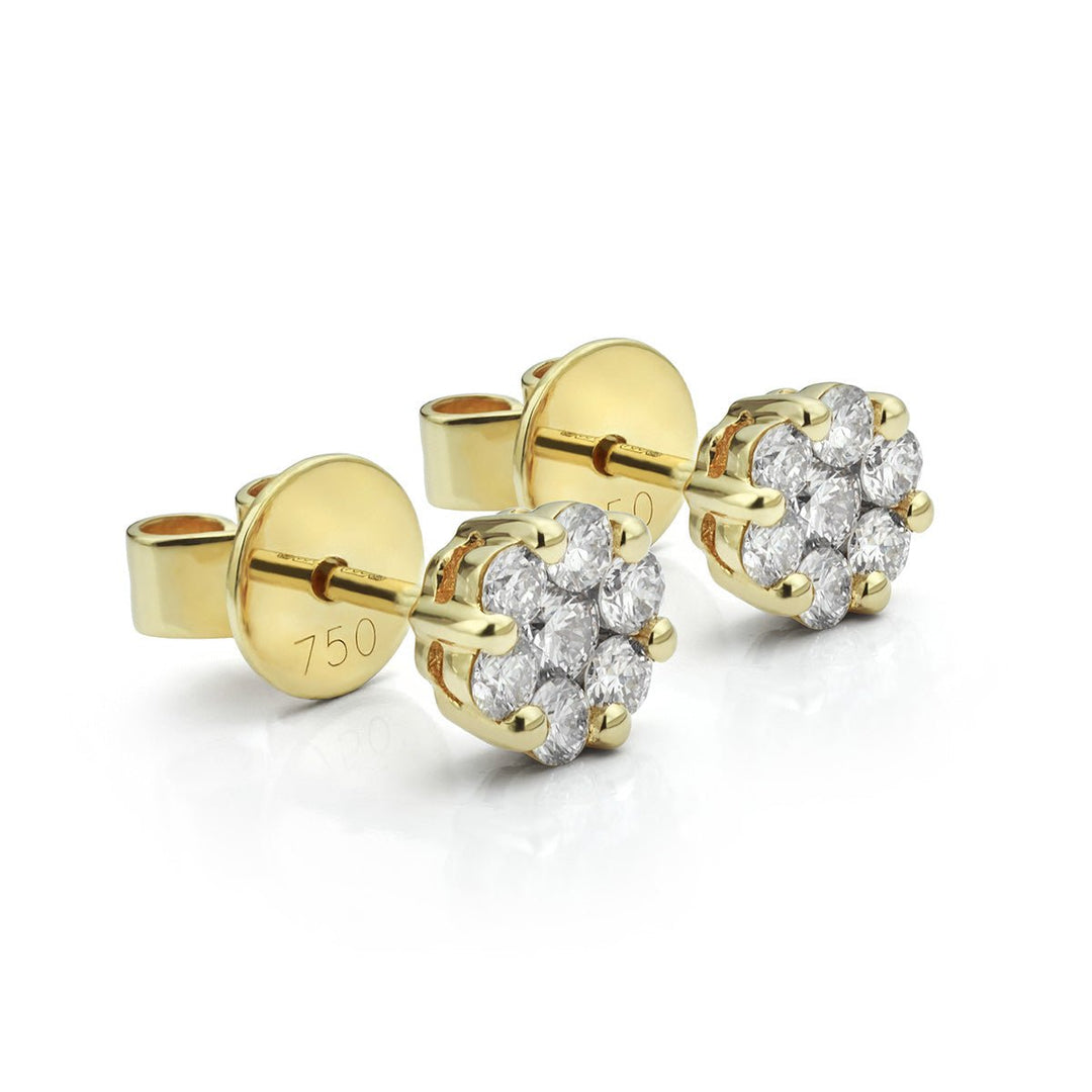 Diamond Cluster Stud Earrings - Deacon & Son