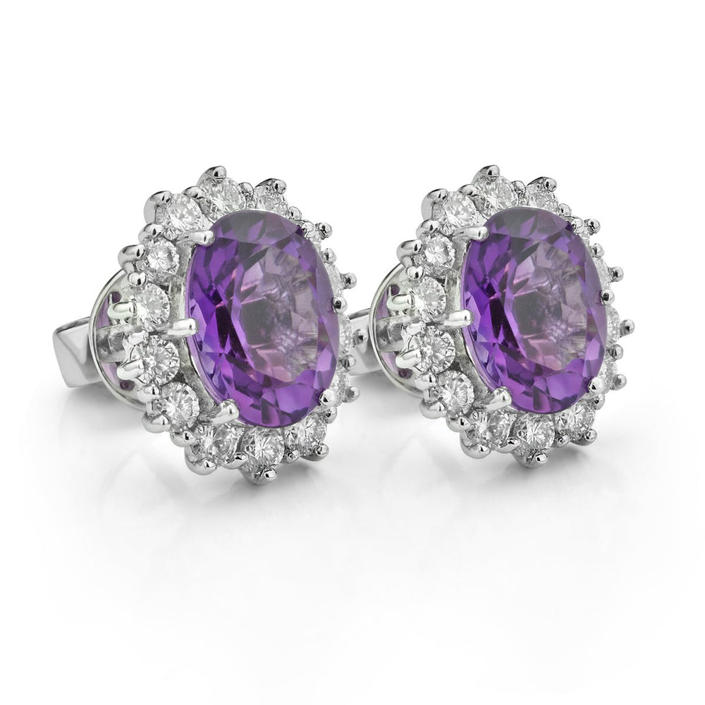 Amethyst and Diamond Earrings - Deacon & Son