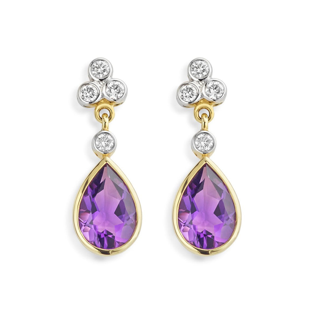 Amethyst and Diamond Earrings - Deacon & Son