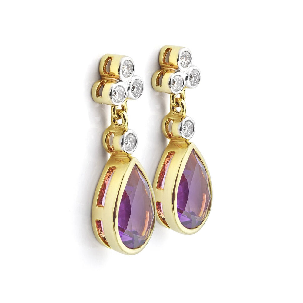Amethyst and Diamond Earrings - Deacon & Son
