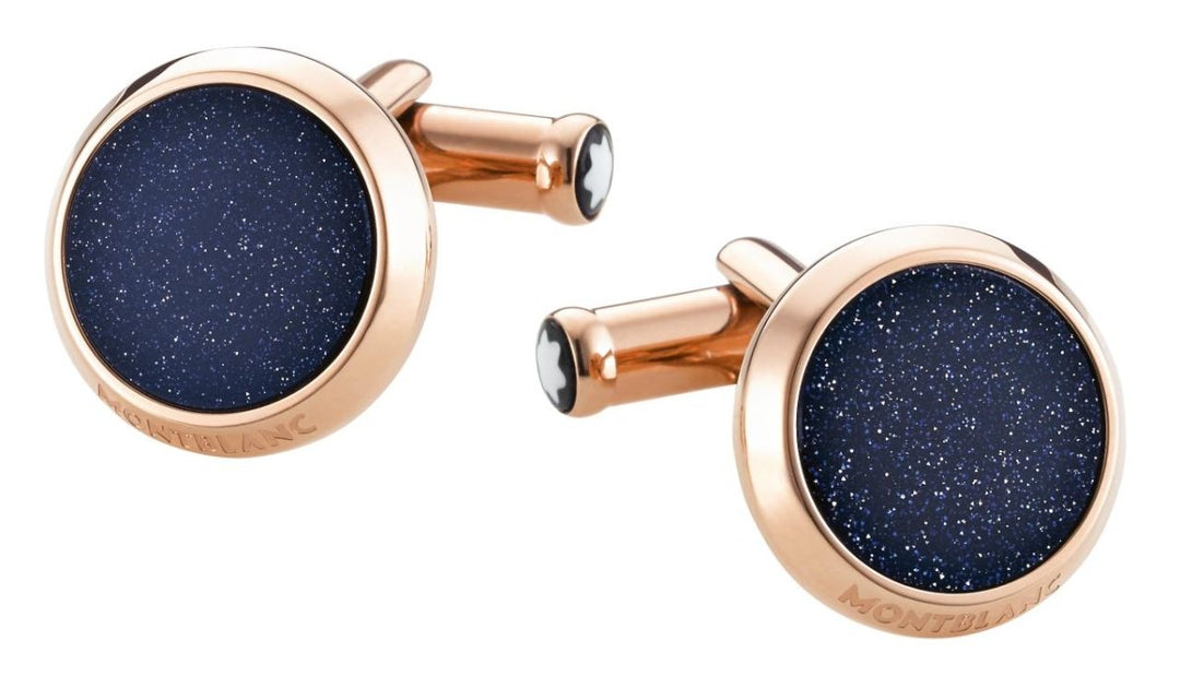 Montblanc Meisterstück Cufflinks Rose PVD Blue - Deacon & Son
