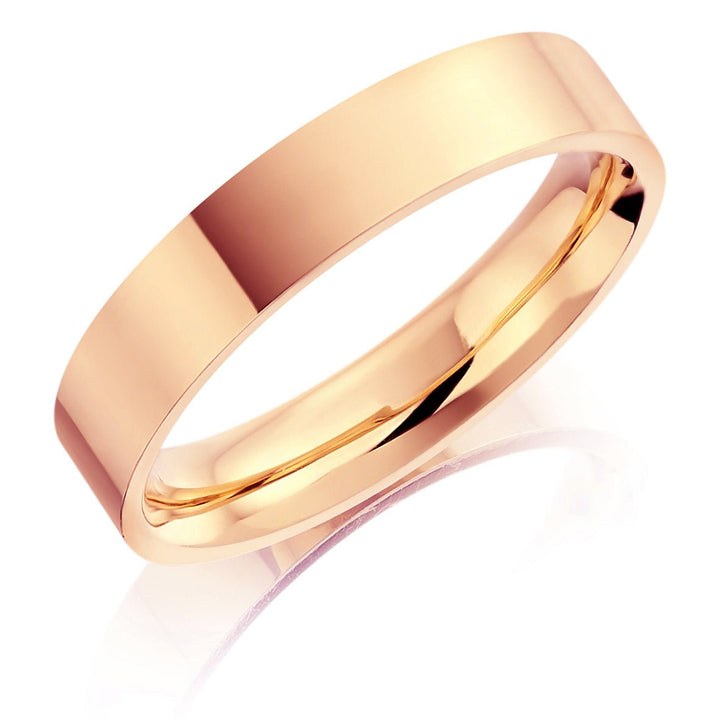 4mm Flat Court Wedding Ring - Deacon & Son
