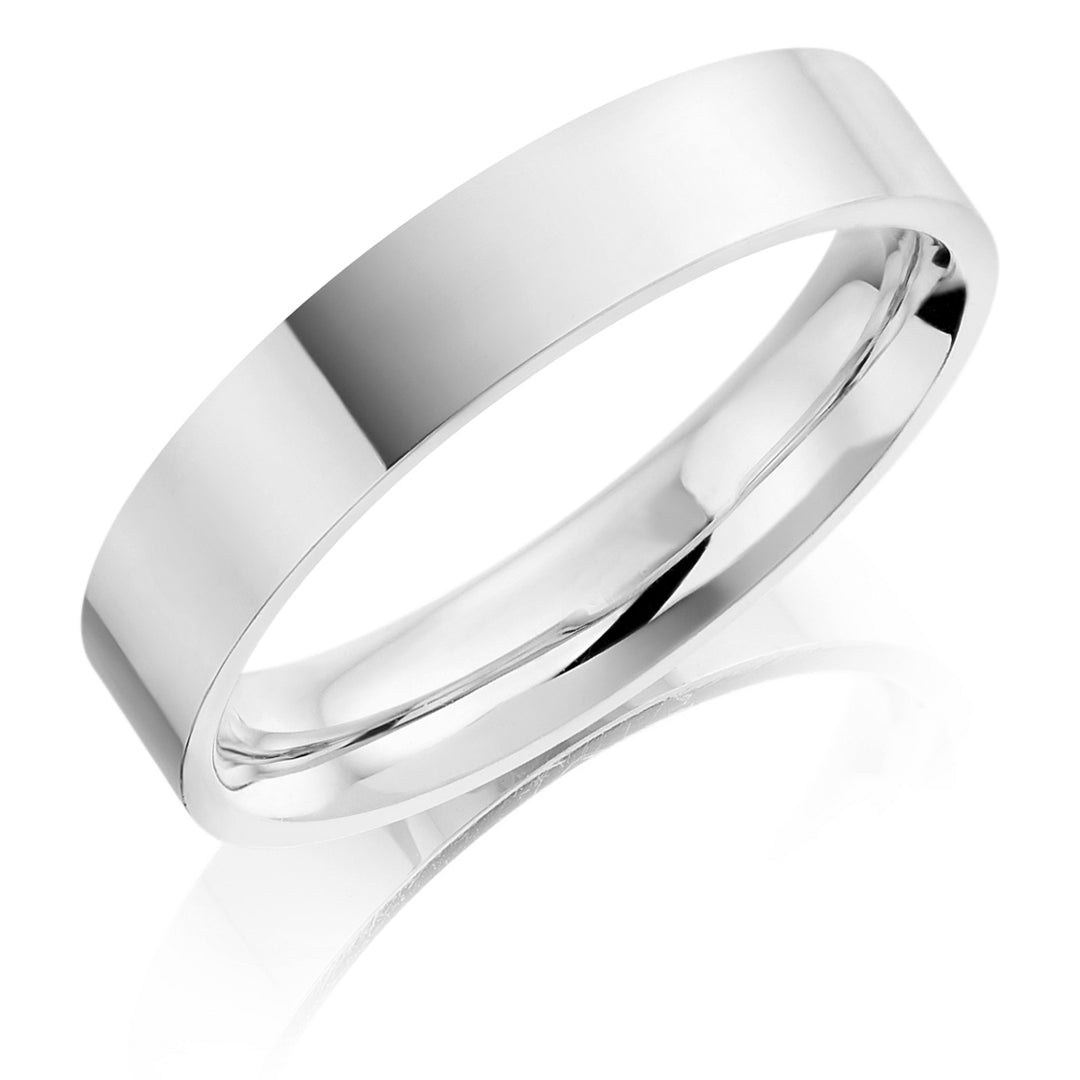 4mm Flat Court Wedding Ring - Deacon & Son