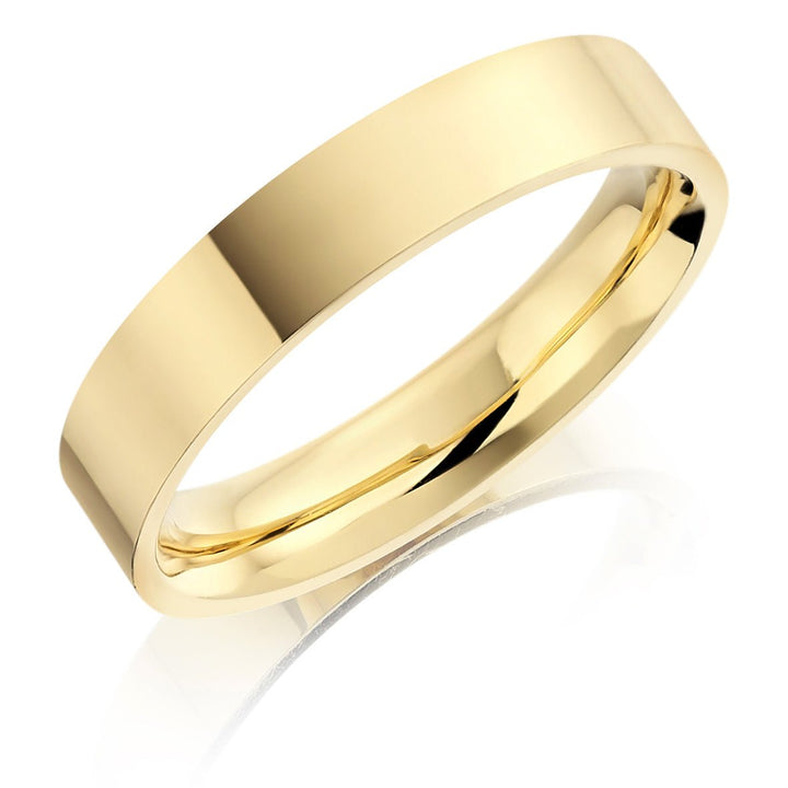 4mm Flat Court Wedding Ring - Deacon & Son