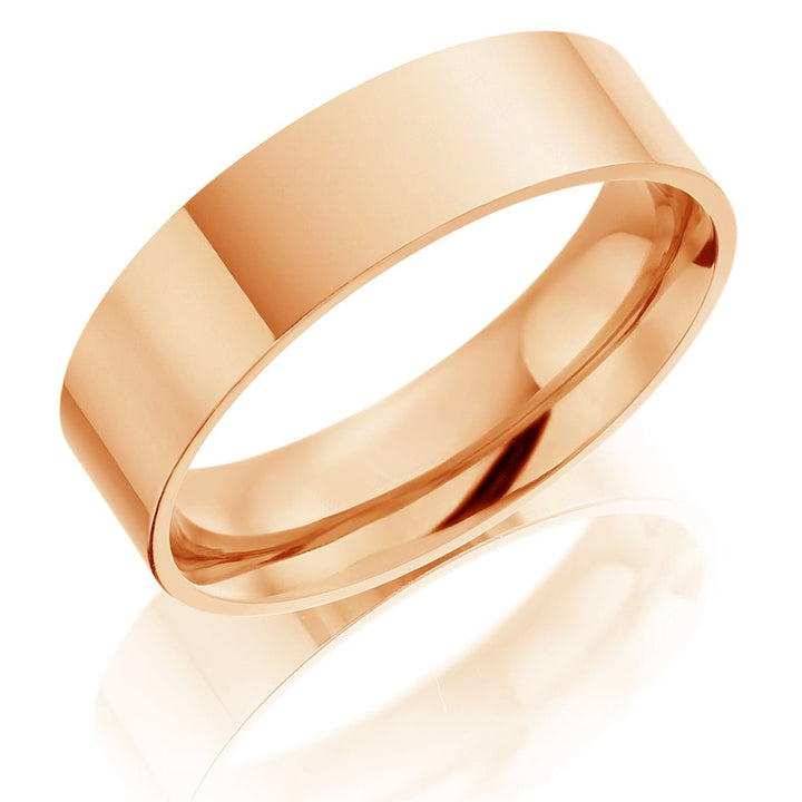 6mm Flat Court Wedding Ring - Deacon & Son