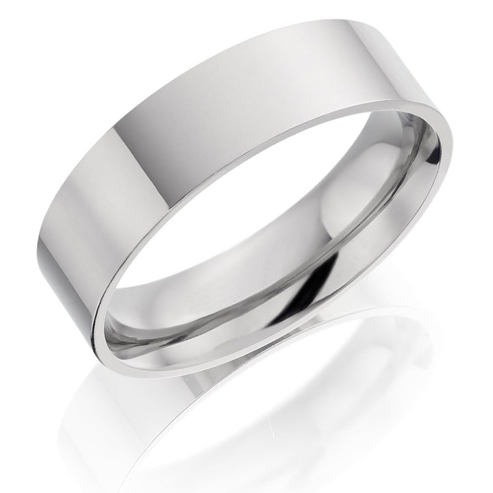 6mm Flat Court Wedding Ring - Deacon & Son
