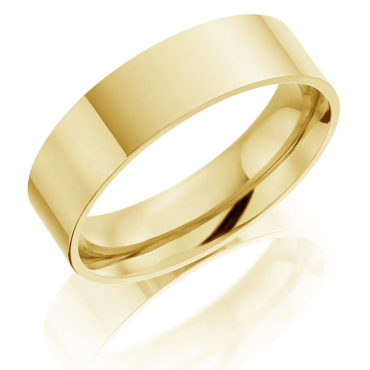 6mm Flat Court Wedding Ring - Deacon & Son