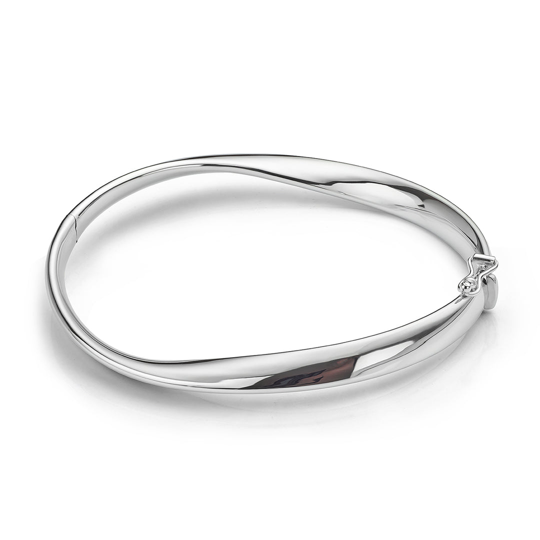 White Gold Hinged Bangle