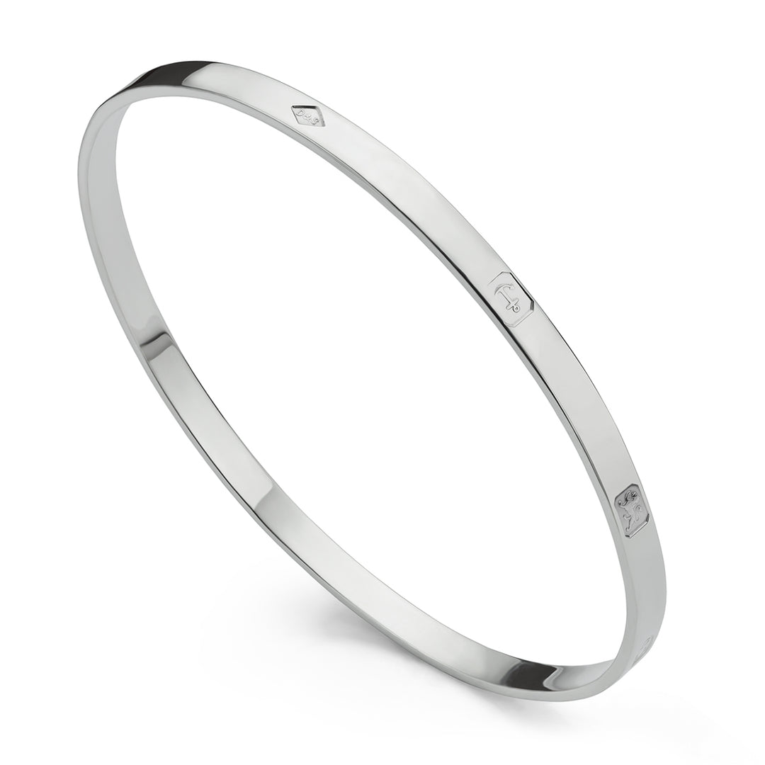 Silver Deacons hallmarked bangle - Deacon & Son