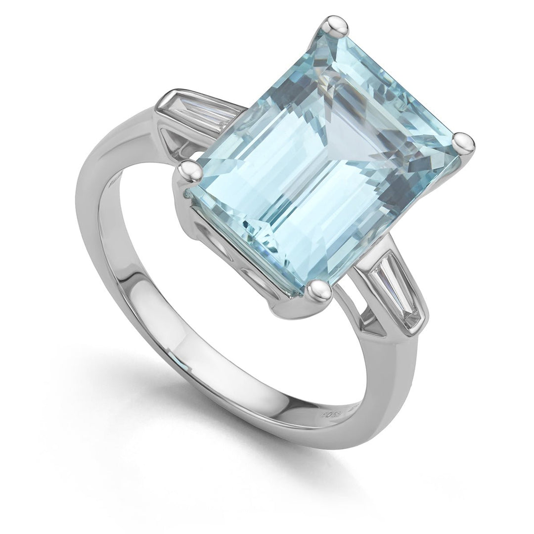 Aquamarine and Diamond Cocktail Ring - Deacon & Son