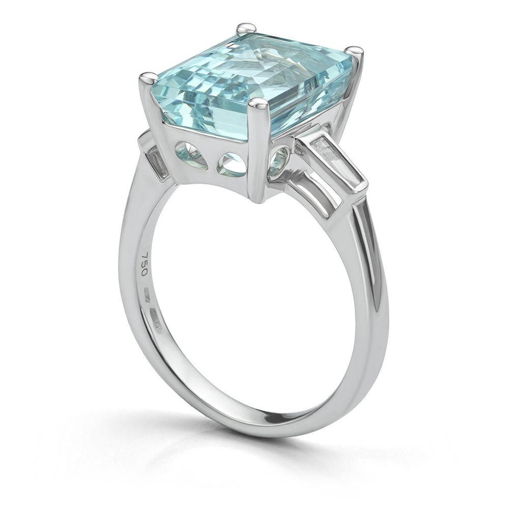 Aquamarine and Diamond Cocktail Ring - Deacon & Son
