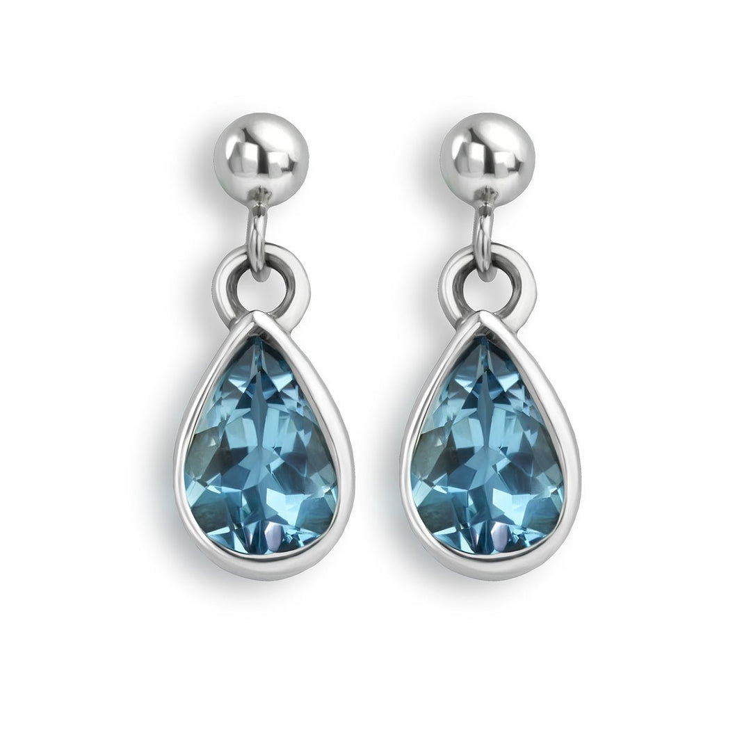 Aquamarine rub set, Pear cut, drop earrings - Deacon & Son