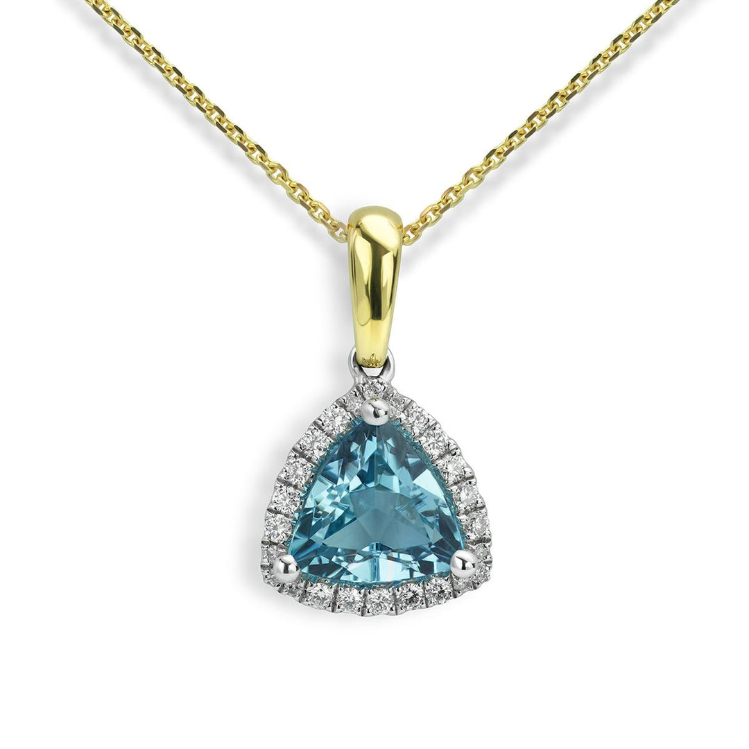 Trillian Aquamarine and Diamond Cluster Pendant - Deacon & Son