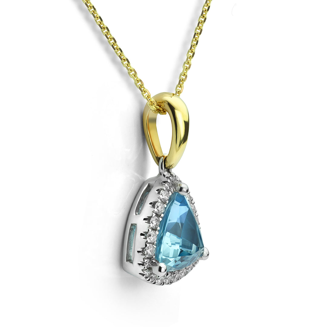 Trillian Aquamarine and Diamond Cluster Pendant