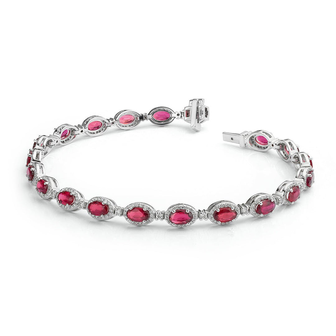 Ruby and Diamond Link Bracelet - Deacon & Son