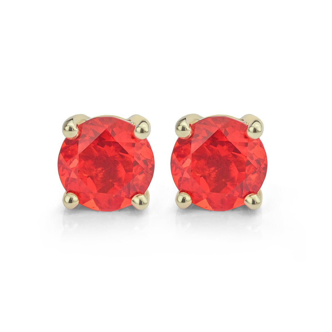Fire Opal Stud Earrings - Deacon & Son