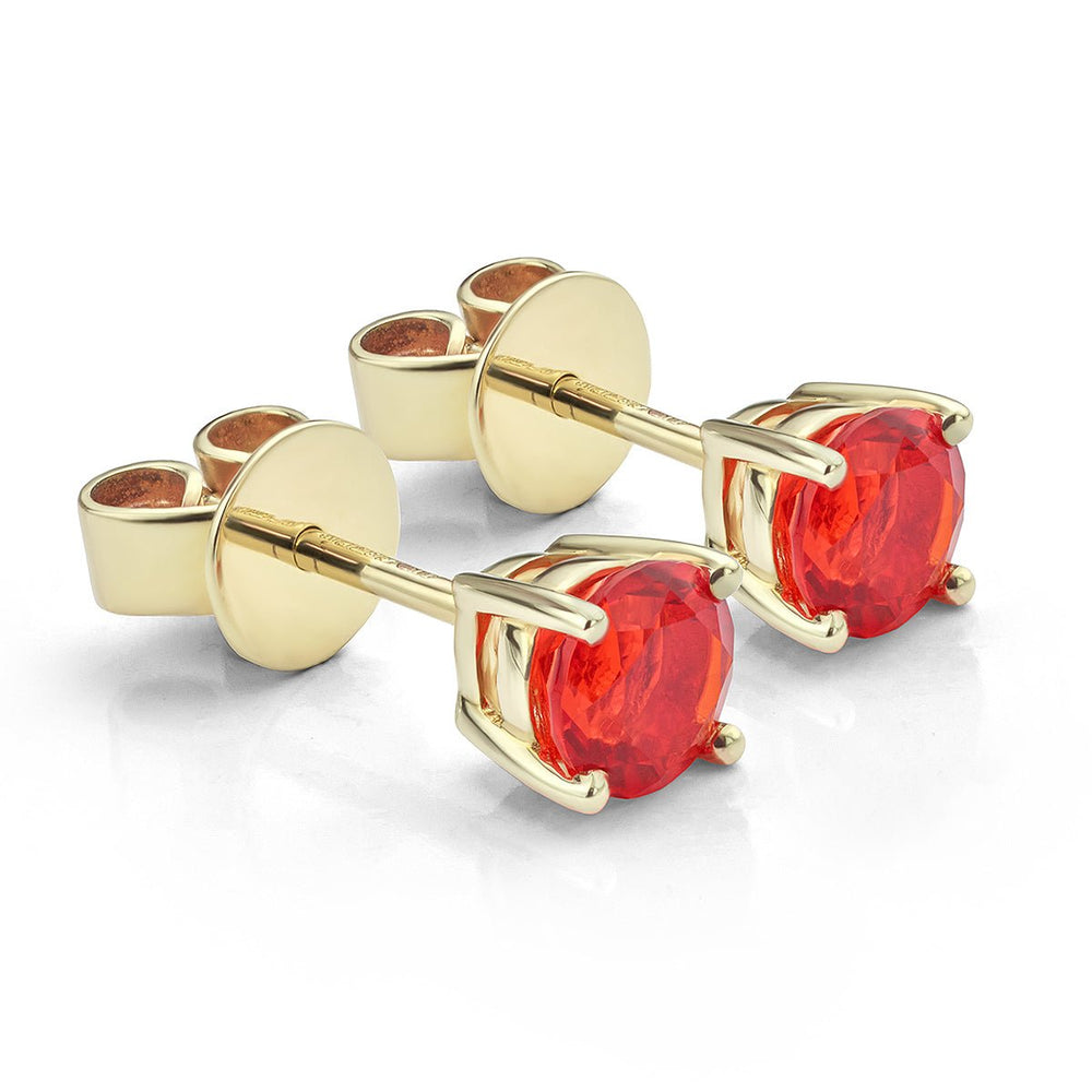 Fire Opal Stud Earrings - Deacon & Son