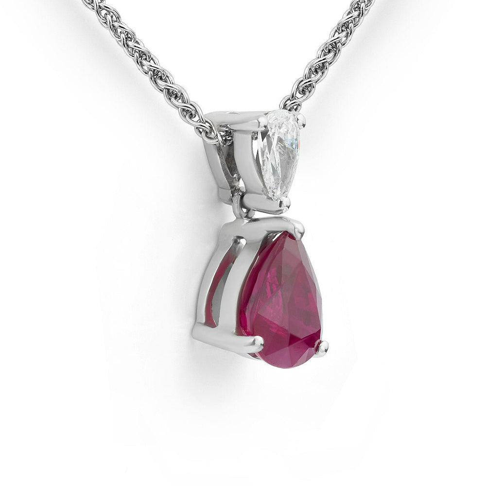 Ruby and Diamond Drop Pendant - Deacon & Son