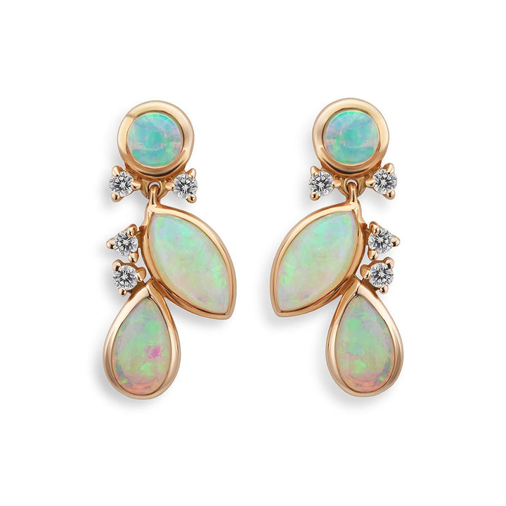 Opal and Diamond Drop Earrings - Deacon & Son
