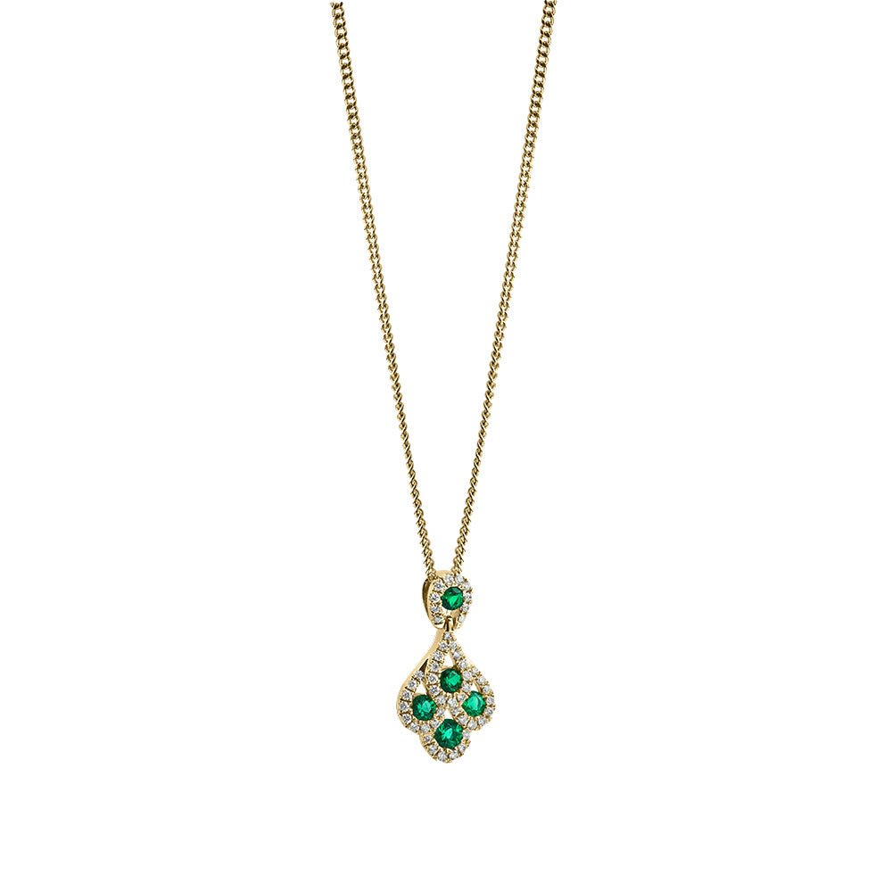 Emerald and Diamond Art Deco Style Pendant - Deacon & Son