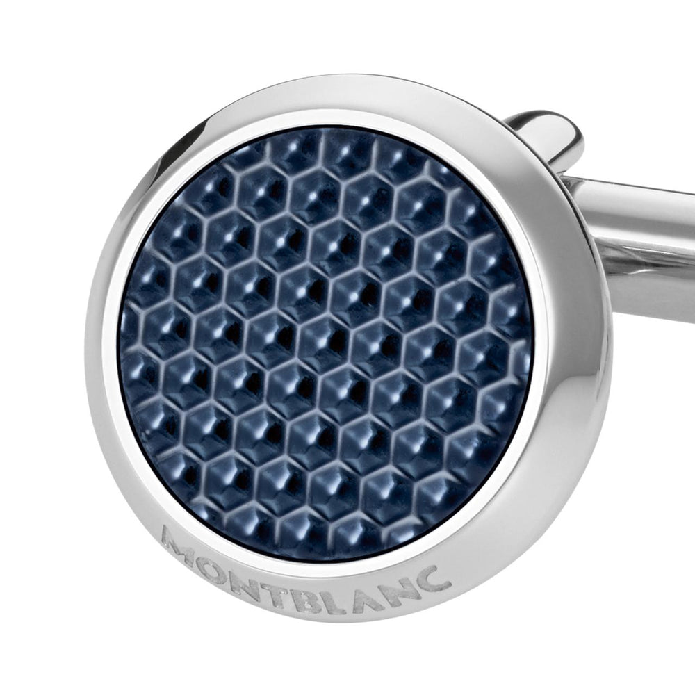 Montblanc Meisterstück Glacier Cufflinks Blue Laq St - Deacon & Son