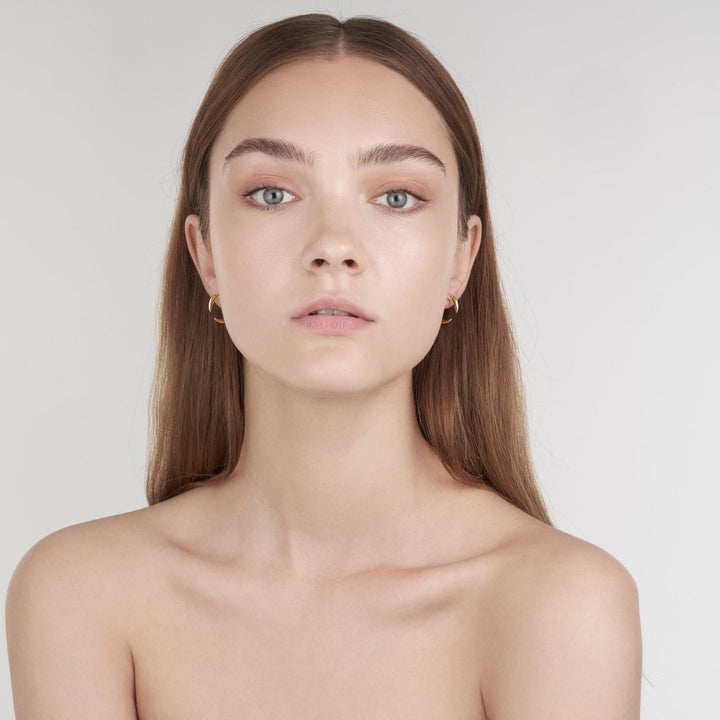 Yellow Gold Vermeil Small Hoop Talon Earrings - Deacon & Son