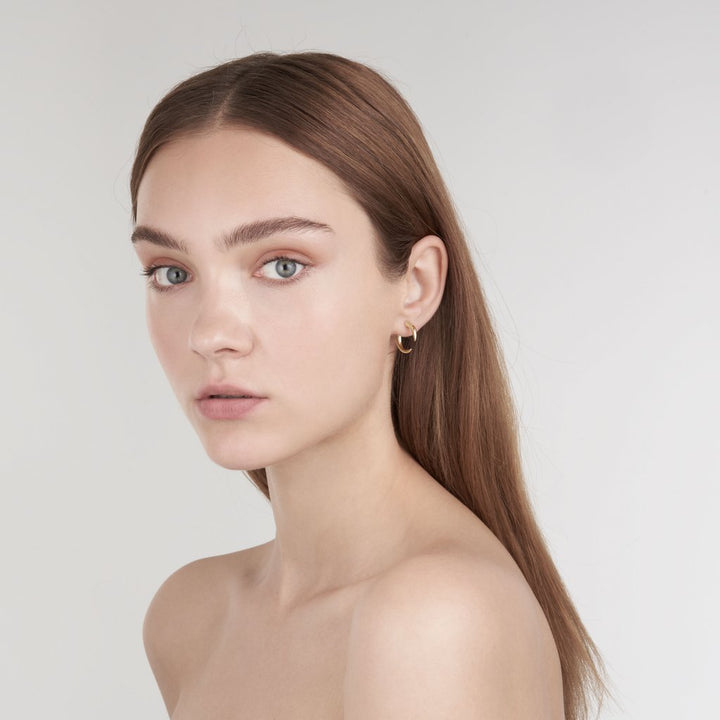 Yellow Gold Vermeil Small Hoop Talon Earrings - Deacon & Son