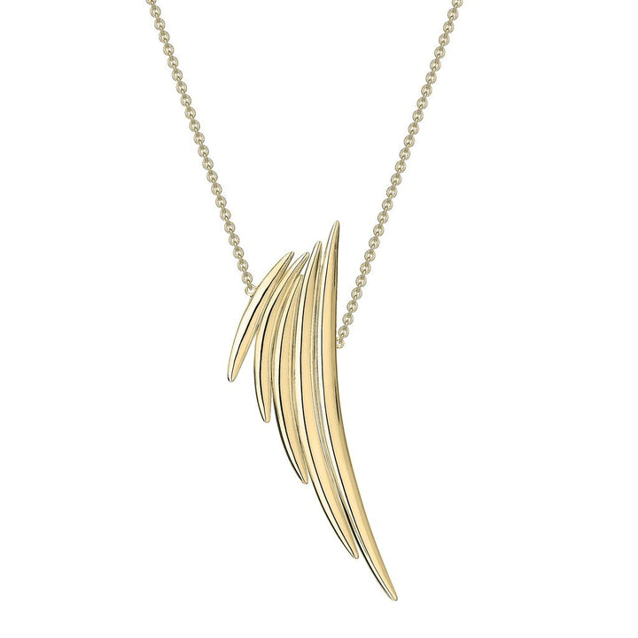 Yellow Gold Vermeil Quill Drop Pendant - Deacon & Son