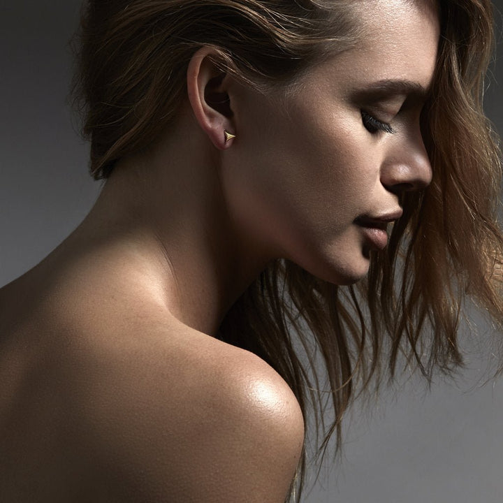 Yellow Gold Vermeil Rose Thorn Stud Earrings - Deacon & Son