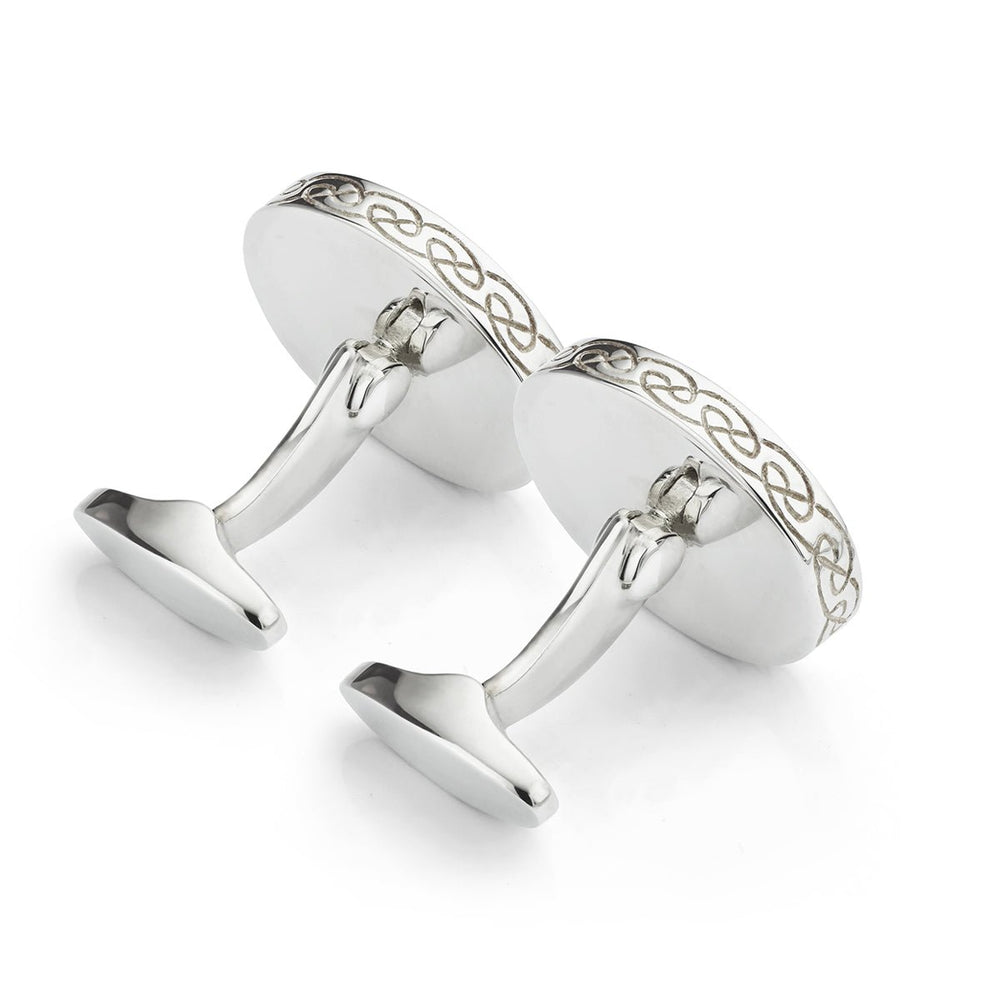 Silver granite set cufflinks - Deacon & Son