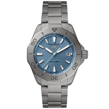 TAG Heuer WBP1182.BF0000 titanium watch with blue sunray dial and luminous hour markers