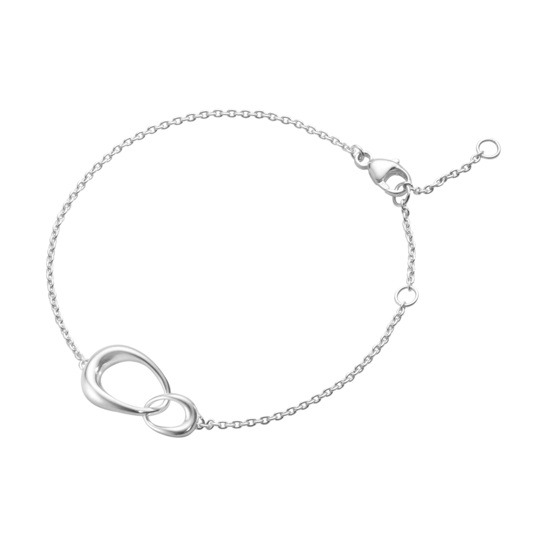 eorg Jensen Offspring Bracelet in sterling silver featuring two interlocking organic shapes.