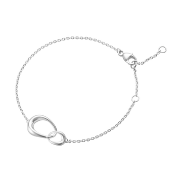 eorg Jensen Offspring Bracelet in sterling silver featuring two interlocking organic shapes.