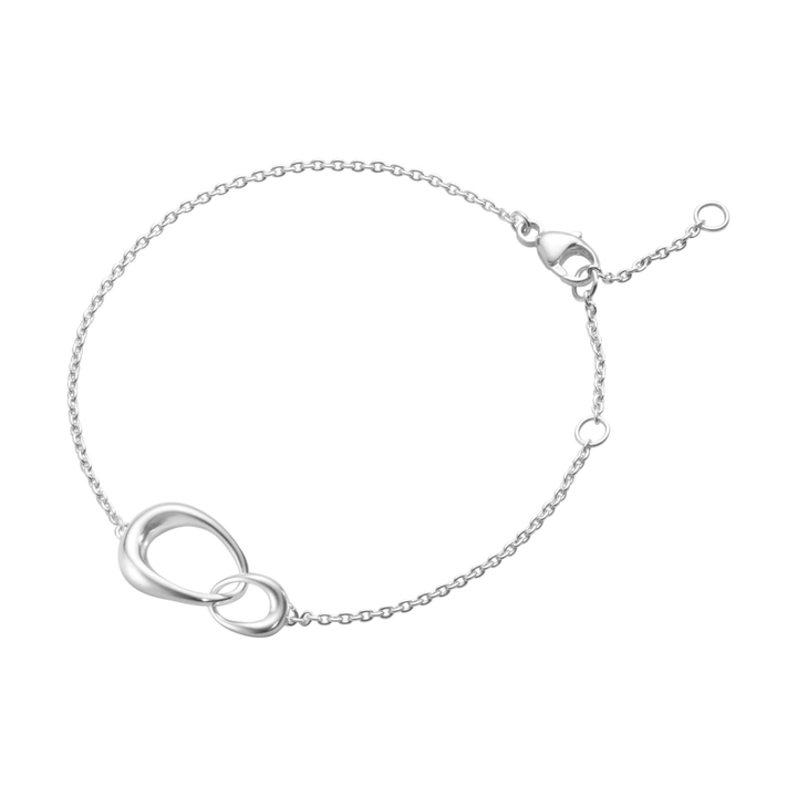 eorg Jensen Offspring Bracelet in sterling silver featuring two interlocking organic shapes.
