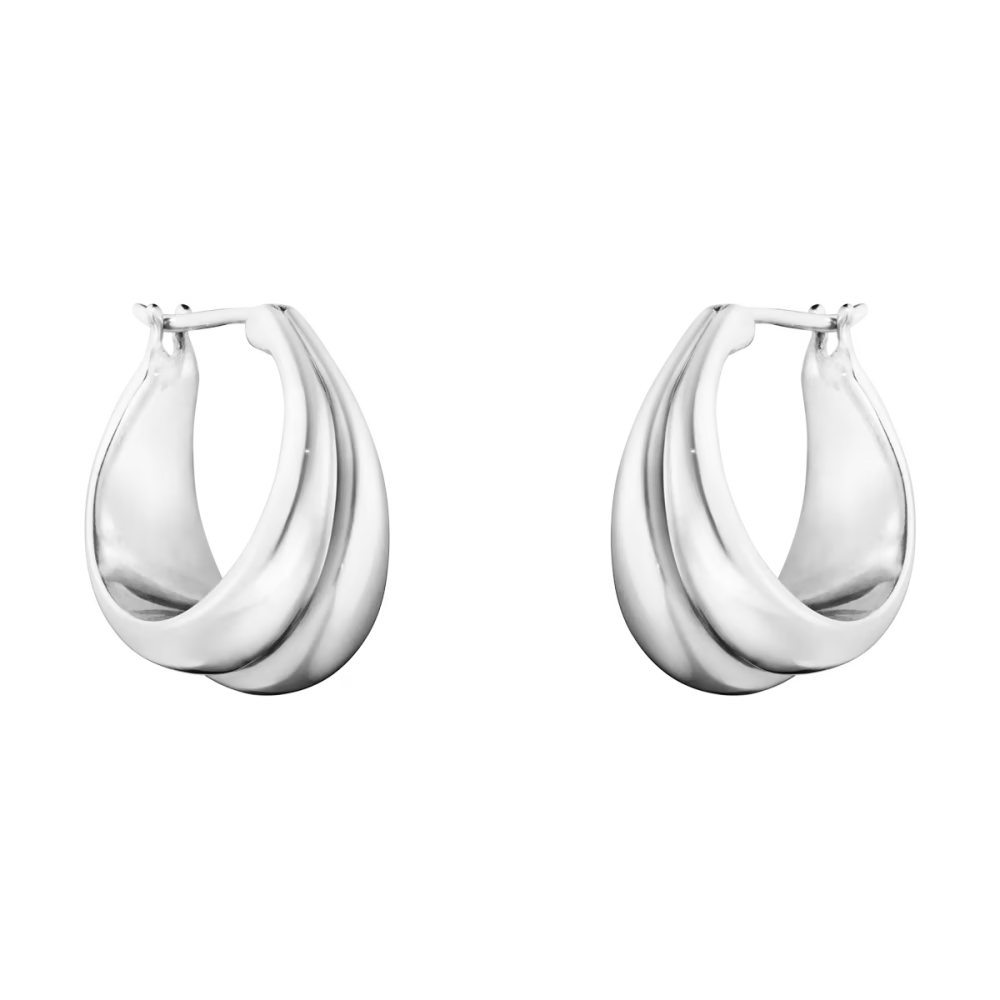 Georg Jensen Curve Earrings Designed by Regitze Overgaard. 