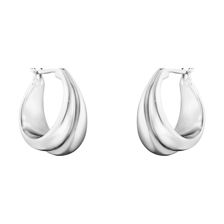 Georg Jensen Curve Earrings Designed by Regitze Overgaard. 