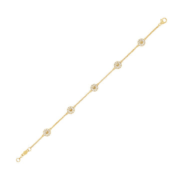 Daisy Bracelet Silver Gold Plated with White Enamel