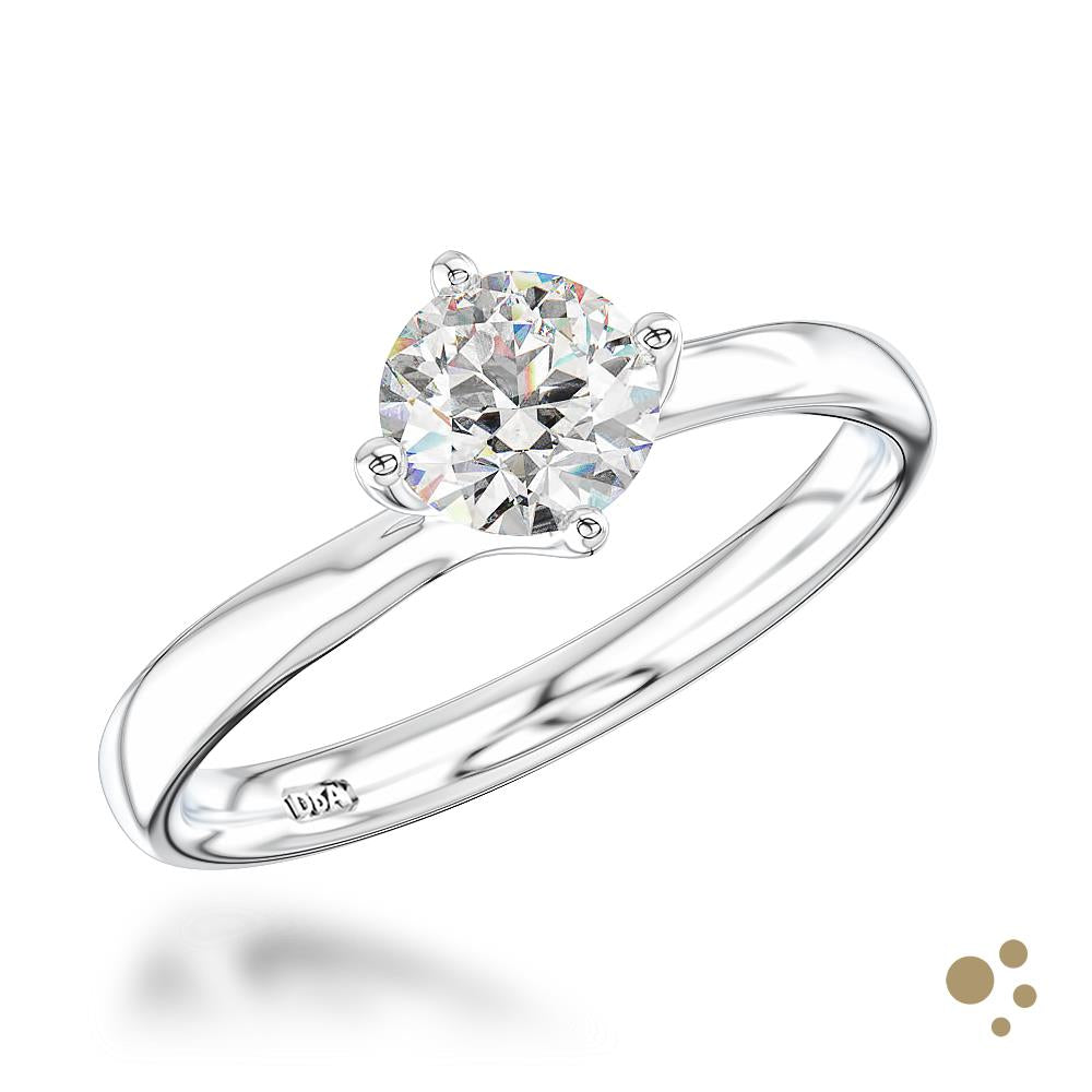 Canna Solitaire 0.50ct Diamond Platinum Ring