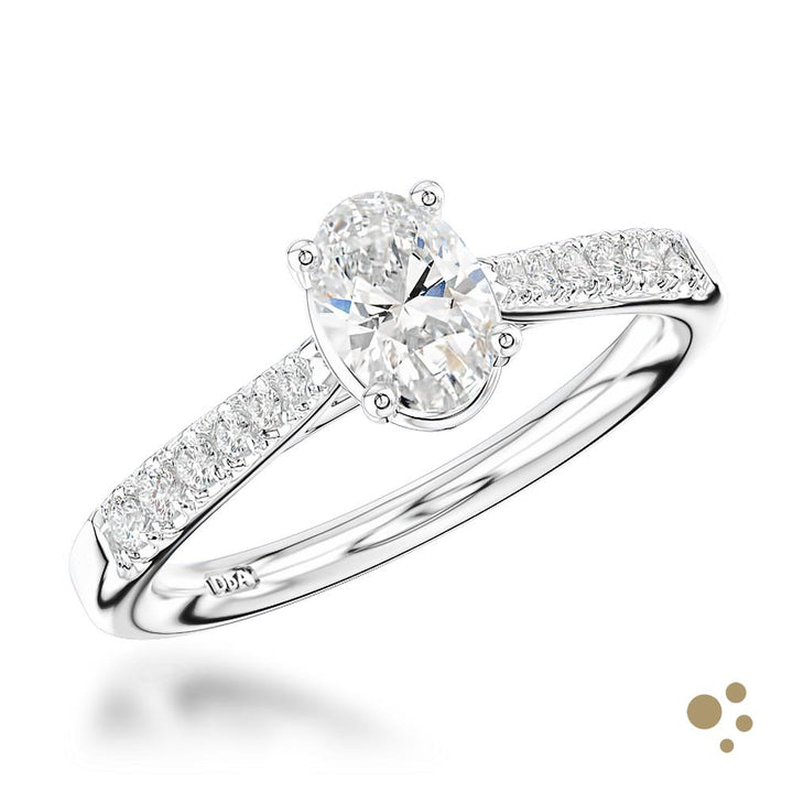Skye Classic Oval Solitaire 0.41ct Diamond Platinum Ring