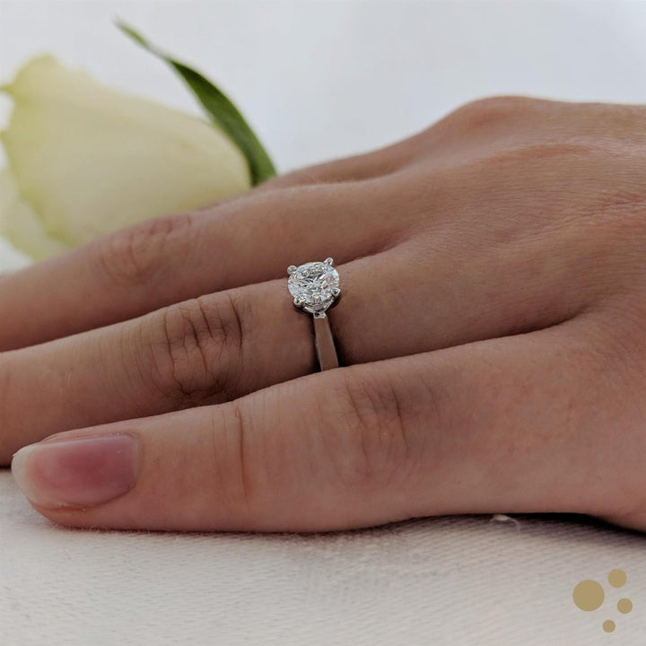 Open Tulip Solitaire 0.50ct Diamond Platinum Ring - Deacon & Son