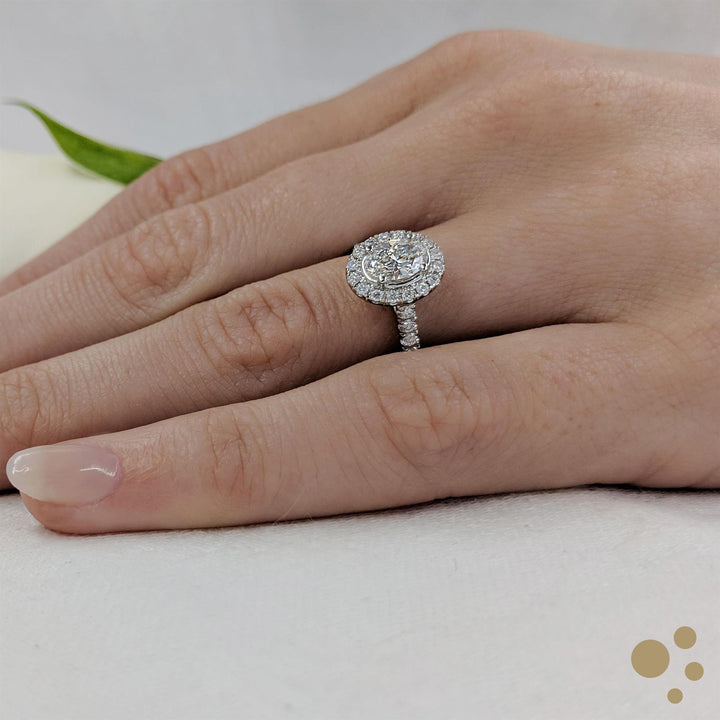 Skye Oval Halo 0.50ct Diamond Platinum Ring